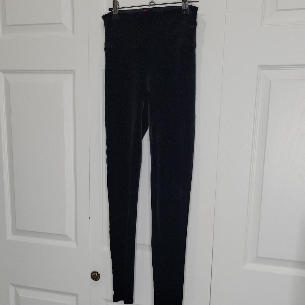 SPANX Black Velour Leggings Size Small